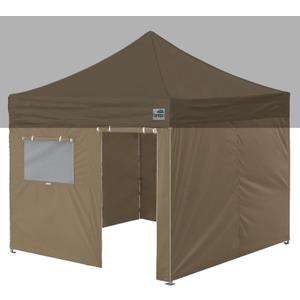 Eurmax USA Full Zippered Walls for 10 x 10 Easy Pop Up Canopy Tent,Enclosure Sidewall Kit with Roller Up Mesh Window and Door 4 Walls ONLY,NOT Including Frame and TopKhaki