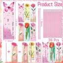 Gueevin 36 Set Mothers Day Pink Pencil Gifts Cute Mother's Day Pencils Set Mother's Days Wood Pencils Bulk Best Mom Gifts with Floral Card Mother Party Favors Birthday Gift