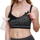 Momcozy Pumping Bra Hands Free | Seamless Nursing Bras for Pumping | Breast Pump Bra with Fixed Padding, Wireless Black, Size Small