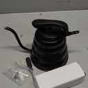 Tea Kettle with Thermometer Pot Black Stovetop Tea Kettle 40oz Gooseneck Kettle Teapot Pour Over Coffee Kettle with Thermometer,1200ml,6 Cup,Black,1Pack (1.3 Quarts)