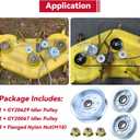 3 x GELASKA 2 Pack GY22172 Idler Pulley with GY20629 Idler Pulley Replaces AUC17621 GY22082 GY20067 GY20110 for John Deere D140 D155 D160 E140 E150 E160 E170 L120 L130 LA145 LA165 S140 S160 S170 Decks