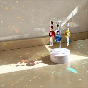 Automatic Rotating Suncatcher for Windows - 6 Pcs Crystal Prisms Rainbow Maker, Indoor/Outdoor Decor for Living Room, Garden, Office, Unique Gift for Mother's Day, Birthday, Wedding (Color Set1)