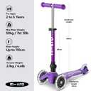 Micro Kickboard | Mini Foldable LED Kids Scooter for Ages 2-5 | Children up to 110 lbs | 3 Wheel Lean-to-Steer Design | Adjustable T Bar | Smooth Ride, Motion-Activated PU LED Wheels | Swiss Design