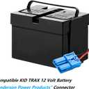 12 Volt Battery Charger with Large Blue Plug, for 12V Kid Trax Child Ride On Car Mecerdes ML63 Dodge Ram 3500 Dodge Police Car Dodge Viper More