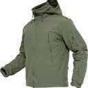 MAGCOMSEN Men's Tactical Jacket Winter Snow Ski Jacket Water Resistant Softshell Fleece Lined Winter Coats Multi-Pockets