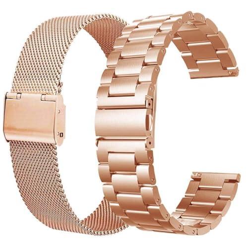 valkit Compatible with Samsung Galaxy Watch 7/5/4 40mm 44mm Band/Galaxy Watch Pro 5 45mm/Galaxy Watch 3 41mm Band 2 Pack 20mm Stainless Steel Wristbands Men Women for Galaxy Watch Active