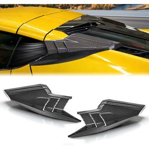 Rear Roof Quarter Intake Port Trims, Carbon Fiber Pattern Rear Hatch D-Pillar Air Intake Vents Ports Exterior Accessories Compatible with for Chevy Corvette C8 Coupe Stingray Z51 Z06 E-Ray 2020-2026