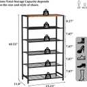 HOMEFORT Shoe Rack 6-Tier, Shoe Storage Shelf, Industrial Shoe Tower, Narrow Shoe Organizer for Closet Entryway, Small Shoe Rack Table with Durable Metal Shelves, Rustic Brown