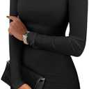 ANRABESS Women Long Sleeve Mock Neck Bodycon Mini Dress 2025 Fall Ribbed Slim Fit Pencil Cocktail Club Night Dresses M