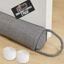 GORILLA GRIP Door Draft Stopper for Bottom of Doors, Sweep Weather Stripping Seal Noise, Cold Air Blocker, Soundproofing, Warmth Sealer, Easy Install Gap Filler, Home Essential, 32 Inch, 2 Pack Gray