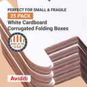 BOX USA 12126W Corrugated Cardboard Box 12" L x 12" W x 6" H, White, For Shipping, Packing and Moving (Pack of 25)