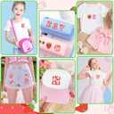 Letter Patches Self-Adhesive for Girls Backpack: Kingsow 64Pcs Strawberry Patch Stickers A-Z Alphabet Applique - Preppy Cute Fabric Letters Patches Stick on Clothing Hats Bags DIY Crafts