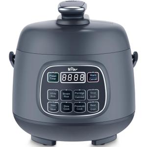 Bear Rice Cooker 3 Cups (Uncooked), Fast Electric Pressure Cooker, Portable Multi Cooker with 10 Menu Settings for White/Brown Rice Oatmeal and More, Nonstick Inner Pot