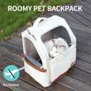 Large Cat Carrier Backpack, Shaded Small Dog Backpack with Breathable Mesh, Soft Side Safety Pet Backpack for Hiking, Travel, Outdoor, White