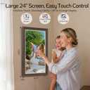 NexFoto Large Digital Picture Frame 24 Inch Touchscreen, WiFi Electronic Photo Frame 64GB, Add Pics from Google Photos, Upload Photo/Video via App/USB, Gifts for Christmas/Mom/Grandparents, Walnut
