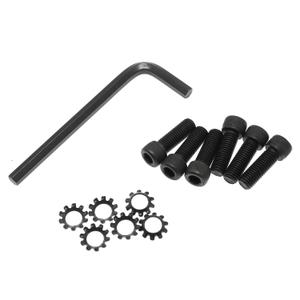 Maxmoral 6 Sets 1/4-28 x 3/4" UNF Hex Socket Head Cap Screws with Exterior Tooth Lock Washers, Allen Head AR Grip Replacement Screws with Hex Wrench, Fine Threaded