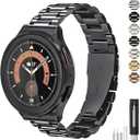 Stainless Steel Band Compatible with Samsung Galaxy Watch 7 6 5 4 FE Pro Classic 40mm 44mm 43mm 47mm 45mm 42mm 46mm, 20mm Metal Elegant Casual No Gap Strap for Women Men