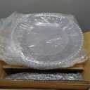 24 Pack Clear Charger Plates With Silver Beaded Rim - 13 Inch Plate Chargers for Dinner, Acrylic Decorative Plates, Transparent Decorative Dinner Charger Plates for Events & Parties (Silver), 24 Pcs-13"