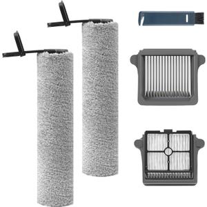 Only Floor One S7 Profor S7 Pro Order After 2024 Aug Replacement Roller Brushes & Filters Compatible with Tineco Floor One S7 Pro Cordless Vacuum Cleaner, 2 Brush Rollers 2 HEPA Filters