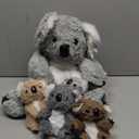 Lenwen 5 Pcs Koala Bear Stuffed Animal Set 12.6 Inch Mommy Koala Plush with 4 Cute Babies in Her Zippered Tummy Soft Cuddly Nursery Koala Plushie for Boys Girls Birthday Baby Shower Party Favor Gifts