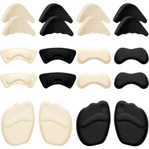 Geyoga 11 Pairs Heel Grips Liner Cushions Inserts for Loose Shoes Heel Pads Metatarsal Pads and Adjustable Toe Filler Inserts for Shoes Too Big Women Men Prevent Heel Pain Blisters(Elegant Style)