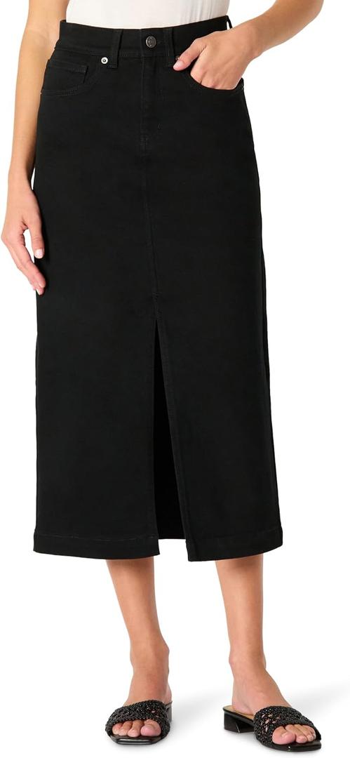 Amazon Essentials Women's Regular-Fit High-Rise Long Jean Skirt Size 4