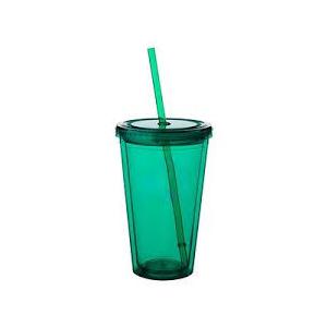 16 OZ. BPA Free Double Wall Acrylic Tumblers With Straws