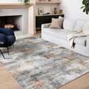 vivorug Washable Rug, Ultra Soft Area Rug 8x10, Non Slip Abstract Rug Carpet, Stain Resistant Rugs for Living Room Bedroom, Modern Fluffy Rug (Gray/Rust, 8'x10') (Colorful/ Multi)