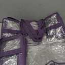 Clear Vinyl Zippered Storage Bags (3-Pack) 40L Sturdy Storage Bags for Sweaters, Blankets, Comforters, Bedding Sets and Much More! (Purple, 18x15x9)