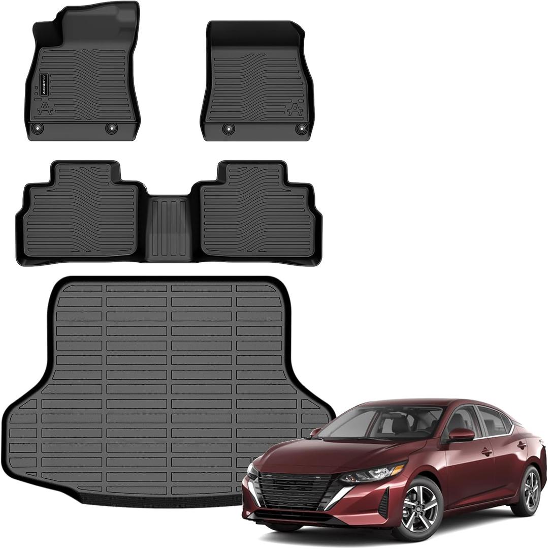 AUXKO All Weather Floor Mats for Nissan Sentra 2020-2025 Accessories
Full Coverage Set with Cargo Mat,3D Laser Fit,High Wall,All Season,Odorless,Anti Slip,Rain&Salt Resistant,Pet Friendly
