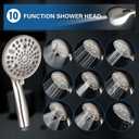 7.5" Rotatable Dual Shower Head with Handheld Combo, Kids Friendly Low 3-Way Diverter, Adjustable Slide Bar for Whole Family Use, Enjoy High Pressure Rainfall Spa Shower, Brush Nickel Finish