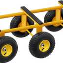 6 Wheel All Terrain Dolly, Heavy Duty Furniture Dolly 1300 Lbs Capacity, 10" Inflatable Tires Big Wheel Dolly, All Terrain Mover for Homes, Logistics, Warehouses, Shopping - 35.5" x 18" - Yellow