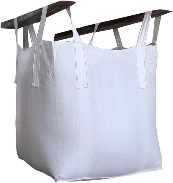 5 Pack FIBC Bulk Bag, 2 Ton Bag, 40"L x 40"W x 48"H, 4400lbs SWL, Open Top Flat Bottom, Heavy Duty Bulk for Industry Agriculture