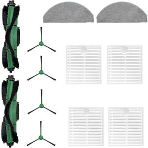 12 Pack Accessories Kit Compatible with iRobot Roomba Essential 100 Series 104 105 Combo Y0140 Y0110 Q011 Q0120 Q0520 Vacuum,1 Roller Brush 4 Side Brushes4 Filters & 2 Mopping Pads Replacement Parts