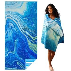 Microfiber Lightweight Beach Towel Sand Free Quick Dry Absorbent Thin Compact Towels for Swimming Pool Camping Beach Accessories Large Easy Pack Travel Things for Vacation Essentials Gift Adult