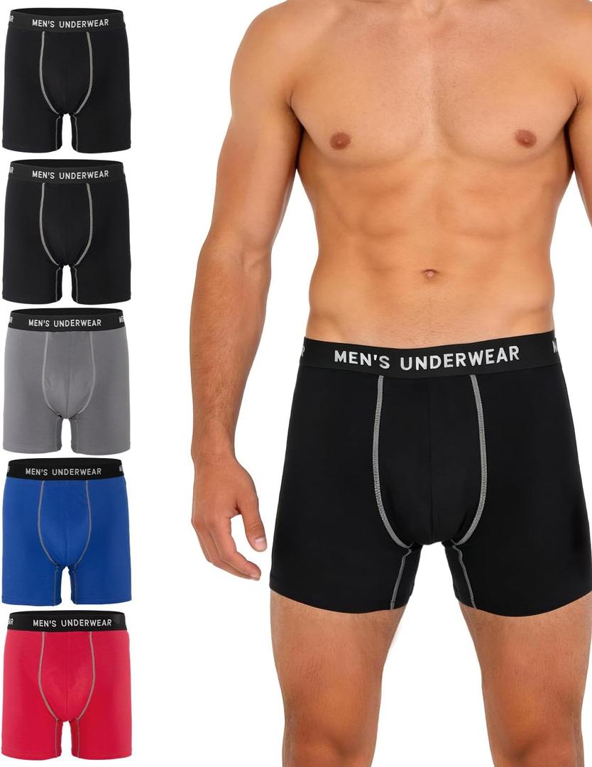 5 x Men's Incontinence Underwear, 100ML Absorb Leak Proof Boxer Briefs with Upgraded Rapid-Absorption Core - Washable Reusable Cotton Incontinence Briefs for Men Heavy Flow Bladder Leak Protection 5 Pack, M