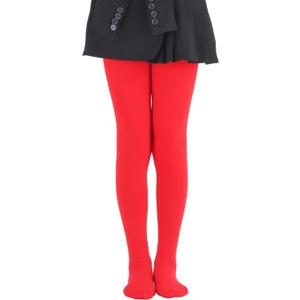 EVERSWE Girls Winter Warm Fleece Lined Tights Thick Dance Tights (9-11 Years, Red)
