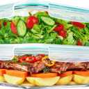 2 Pack 78 Oz / 9.8 Cups Large Glass Food Storage Containers with Lids, Meal Prep Containers for Baking, Serving, Glass Storage Container, BPA Free, Leakproof, Freezer, Microwave/Oven Safe (Green)