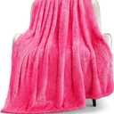 Whale Flotilla Extra Large Hot Pink Throw Blanket for Couch, Decorative Soft Warm Fleece Bed Blankets, Plush Fluffy Thick Sofa Throws for All Season, 50x70 Inch