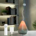 Volcano Aromatherapy Diffuser 180ML Essential Oil Diffuser Small Humidifier with 7 Colors Night Lights,Remote Control for Bedroom,Office(White)