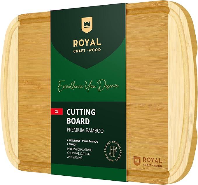 Bamboo Cutting Boards for Kitchen, Wood Chopping Boards with Juice Groove, Wooden Cutting Board for Vegetables, Fruit and Cheese | Charcuterie Serving Tray XL, 18” x 12” Bamboo Cutting Boards for Kitchen, Wood Chopping Boards with Juice Groove, Wooden Cutting Board for Vegetables, Fruit and Cheese | Charcuterie Serving Tray XL, 18” x 12”