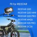 Compatible fits Ridstar Q20 Ebike Headlight, 6500K 20W Super Bright Waterproof LED Light for Ebike, 3 Pin Universal 12V-60V for Ebike, Motorcycle, ATV