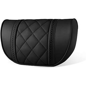 LUNDA Luxury Car Neck Pillow Car Travel Neck Rest Pillows Seat Cushion Support Napa Leather for Mercedes Benz S-Class headrest (Black