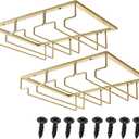 eywlwaar Gold Wine Glass Rack Stemware Holder Wine Glass Holder Wine Glass Hanger 11.8 Inch Long 3 Rows (2Pack-Gold, 3 Rows-2 Pack)