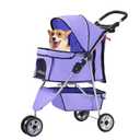 FDW | 3-Wheel Foldable Pet Stroller | Purple | Lightweight & Portable
