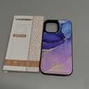 HAOPINSH for iPhone 13 Pro Max Wallet Case with Card Holder, Blue Purple Marble Pattern Back Folio Flip PU Leather Kickstand Card Slots Case, Double Magnetic Clasp Durable Shockproof Cover 6.7"