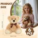 6 Pcs Teddy Bear Stuffed Animals Bulk 13.7 Inch Soft Cuddly Stuffed Teddy Bear Plush Toys Centerpieces for Baby Shower Mothers Day Birthday Wedding Party Gifts Brown