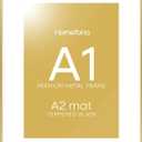 Homeforia A1 Poster Frame Gold, High End Metal 23.4 x 33.1 inches Large Picture Frames with Mat 16.5 x 23.4 for Photo, A1 Size Frames Matted to A2 Print, 23.4x33.1 Thin Frame, Tempered Glass, Set of 1