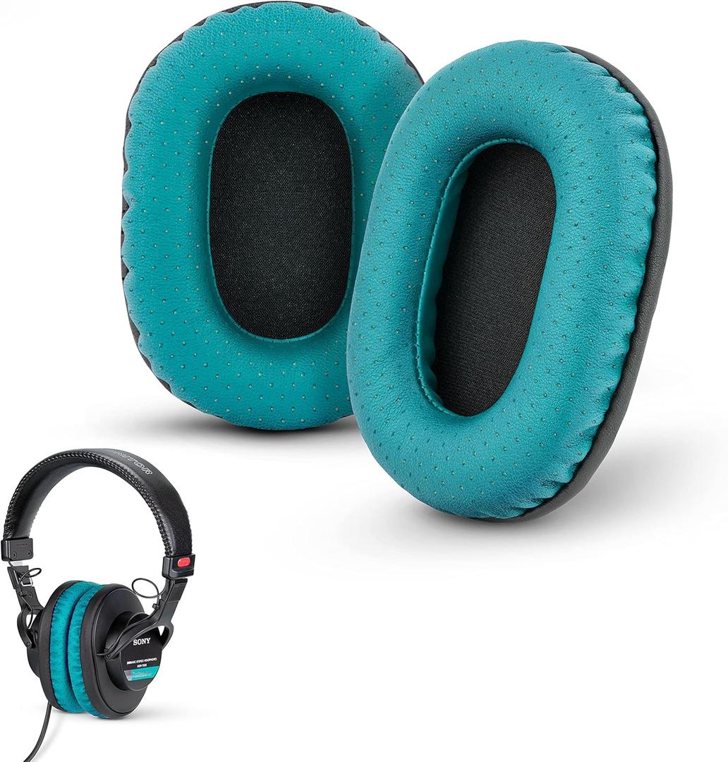 Brainwavz Perforated Replacement Earpads for Sony MDR 7506, V6 & CD900ST with Memory Foam Ear Pad & Suitable for Other On Ear Headphones(Turquoise)