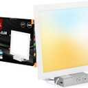 11 Inch Square LED Recessed Ceiling Light 5CCT for Kitchen Retrofit, Ultra Thin Canless Wafer Downlight Damp Rated for Bathroom, 24W Dimmable 1920LM for Living Room ETL FCC